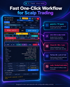 Conceptual visual guide to MT5 scalp mode quick SL/TP and trade management buttons